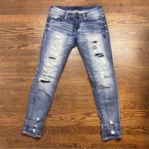 Buckle Black Jeans Womens 27 Medium Wash Ankle Skinny Denim Fit 53 Distressed